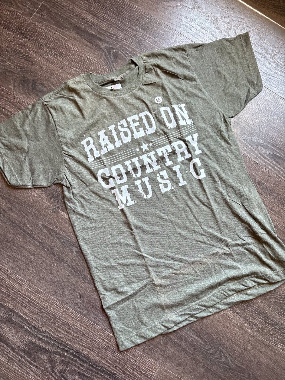 NWT Tultex Raised On Country Music Unisex Graphic Tee Military Green 3XL